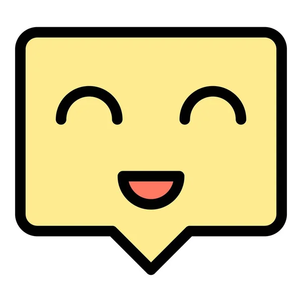 Ikona Wiadomości Zwrotnej Przedstawia Wektor Szczęśliwego Uśmiechu Poziom Zadowolenia Kolor — Wektor stockowy