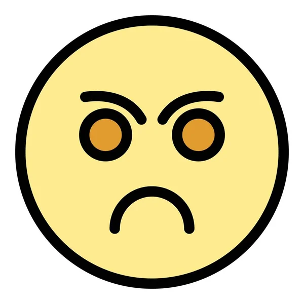 悲しい顔フィードバックアイコンアウトラインベクター スマイルレベル 顧客の気分の色フラット — ストックベクタ