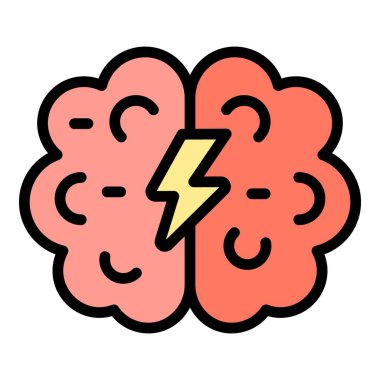 Beyin fırtınası ikon anahat vektörü. Panik atak. Anksiyete bozukluğu renk düzlüğü