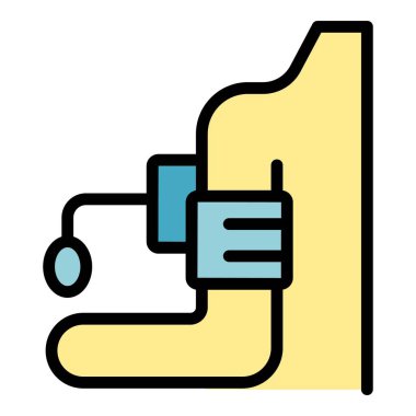 Tansiyon ikonu ana hat vektörü. Tıbbi kalp. Ölçü kardiyovasküler renk düz