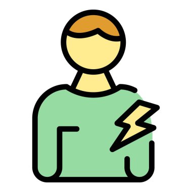 Panik atak ikonu ana hat vektörü. Zihinsel korku. Öfke Bozukluğu Rengi