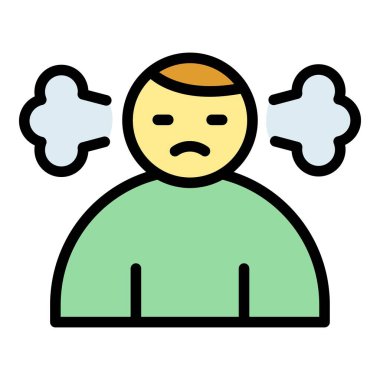 Yıkıcı stres ikonu ana hat vektörü. Panik atak. Anksiyete bozukluğu renk düzlüğü