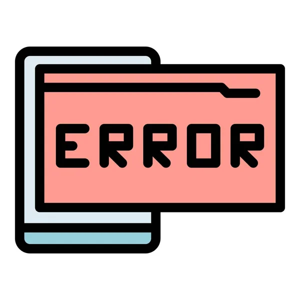 Ícone Erro Código Web Vetor Esboço Desenvolvimento Cms Cor Design — Vetor de Stock