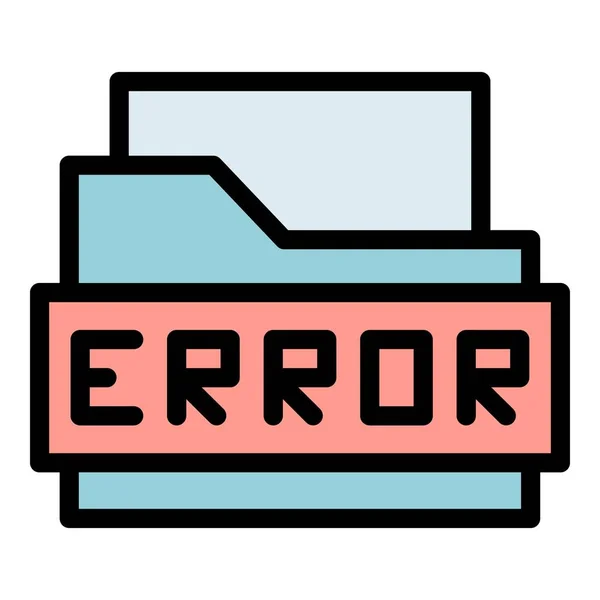 Folder Error Icon Outline Vector Website Code Web Design Color — Stock Vector