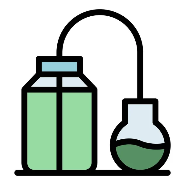 Ikona Eksperymentu Laboratoryjnego Zarys Wektora Badania Naukowe Badanie Medyczne Kolor — Wektor stockowy