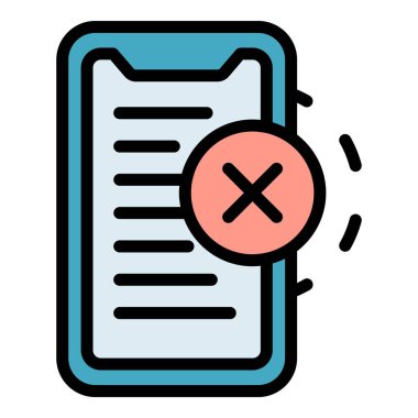 Güvenli giriş simgesi dış hat vektörünü reddet. İnternet telefonu. Sms renk düzlüğünü doğrula