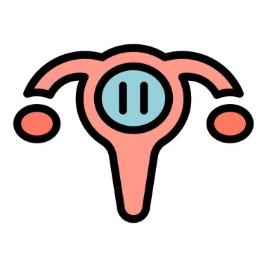 Menopause vagina icon outline vector. Woman health. Female balance color flat