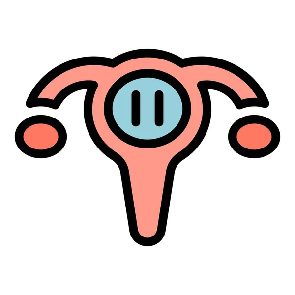 Menopause Vagina Icon Outline Vector Woman Health Female Balance Color — стоковый вектор