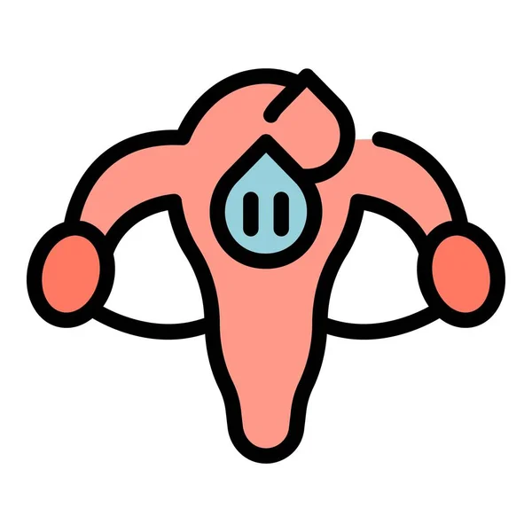 Vagina Menopause Icon Outline Vector Hormone Health Female Balance Color — Stockvector