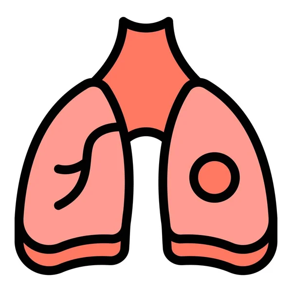Διανυσματικό Περίγραμμα Εικονιδίου Εικόνας Lungs Mri Μηχανή Ακτίνων Ανατομικό Χρώμα — Διανυσματικό Αρχείο