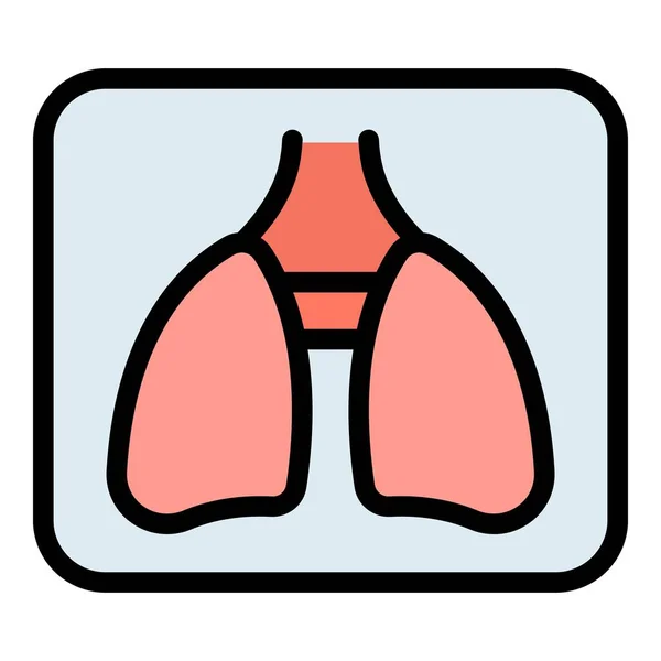 Mri Lungen Icon Outline Vektor Knochengeräte Pflegeuntersuchung Farbe Flach — Stockvektor