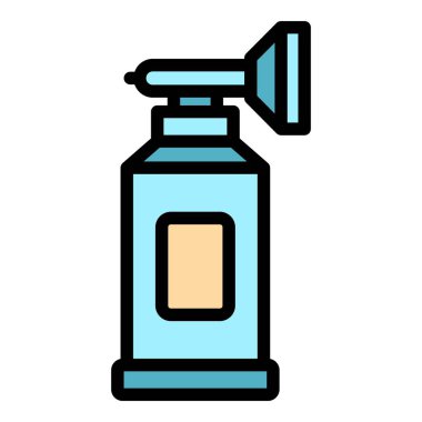 Nabız tankı ikonu ana hat vektörü. Tıbbi oksijen. Ev ekipmanı rengi düz