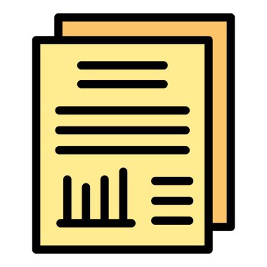 Para belgeleri taslak vektörü simgesi. İş için. Serbest çalışma rengi düzleşsin