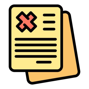 Tebliğ yasası ikonu ana hatları vektörü. Yasal belge. Servis terimi rengi düz