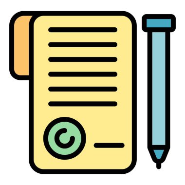 Kişisel finans planı ana hatları vektörü. İş riski. Kontrol süreci rengi düz