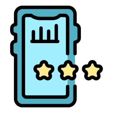 Sosyal Telefon Uygulaması simgesi ana hatları vektörü. Akıllı parmak. Ekran ögesi rengi düz