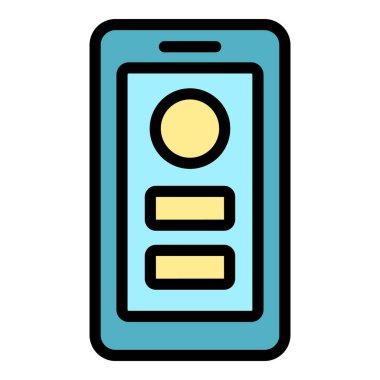 Video uygulaması simgesi ana hatlı vektörü. İnternet ekranı. Veri ögesi rengi düz