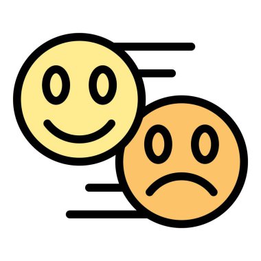 Emoji telefon uygulaması simge ana hatları vektörü. Ekran elemanı. Ortam veri rengi düz