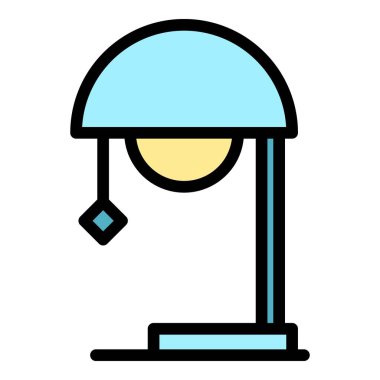 Tavan lambası taslak vektörü. Zemin ışığı. İç lamba rengi düz