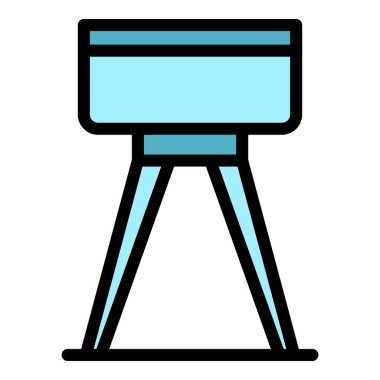 Gümüş lamba ikonu ana hat vektörü. Zemin ışığı. Ev aydınlatma rengi düz