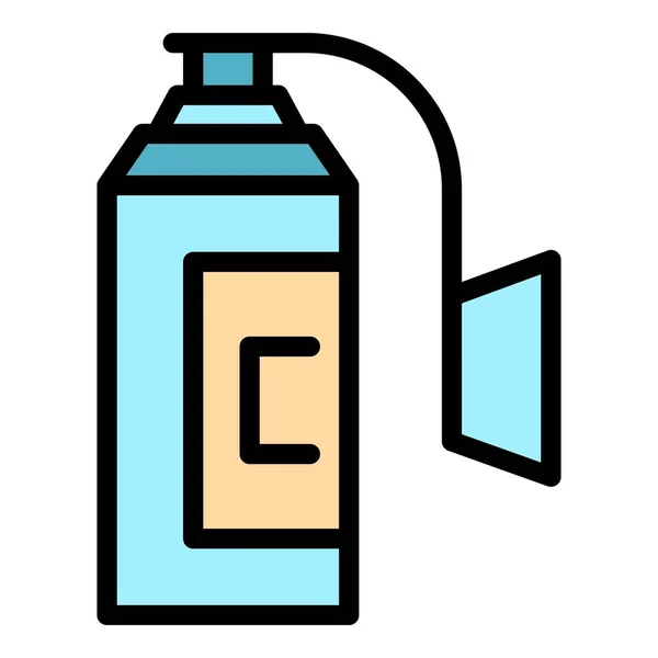 Sauerstoffmaske Tank Symbol Umrissvektor Medizinischer Konzentrator Farbe Der Atemkraft Flach — Stockvektor