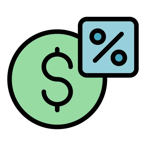 Dollar Code Promo Icon Outline Vector Digital Price Web Badge — Stock Vector