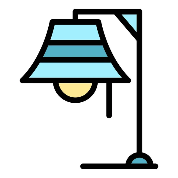 Kronleuchter Symbol Umrissvektor Standlicht Home Beleuchtung Farbe Flach — Stockvektor