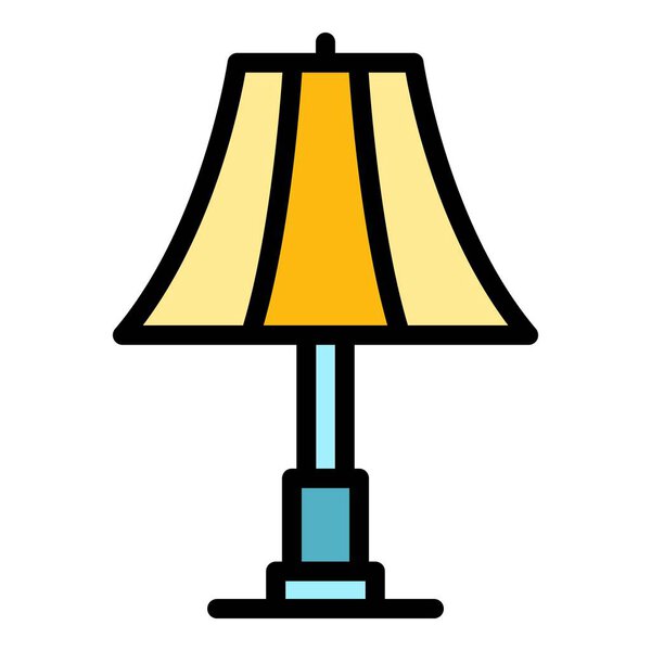 Вектор контура значка абажура. Подставка для ламп. Цвет пола светлый плоский