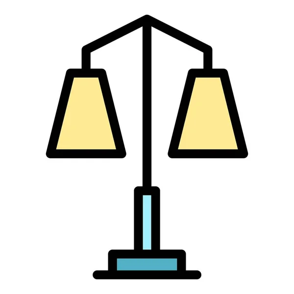 Office Lamp Icon Outline Vector Interior Light Home Illumination Color — Stock Vector