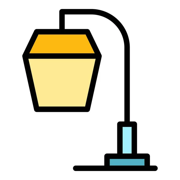 Vecteur Contour Icône Lampe Led Lumière Foyer Bureau Moderne Couleur — Image vectorielle