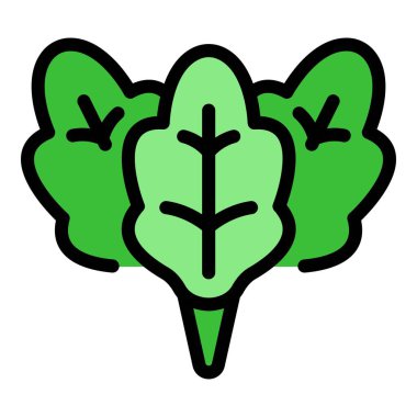 Eko serbest yaprak ikonu ana hatları vektörü. Vejetaryen diyeti. Düz meyve ye.