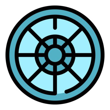 Mürekkep çemberi simgesi dış hat vektörü. Toner fotokopi makinesi. Sanat makinesi rengi düz