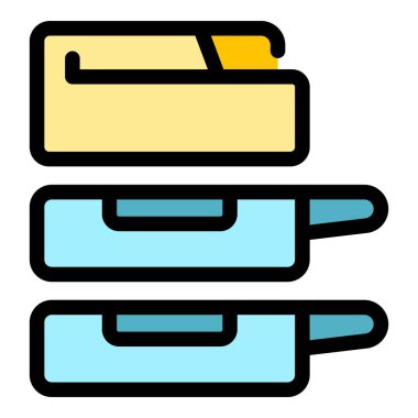 Çoklu fonksiyon yazıcı simgesi ana hatları vektörü. Fotokopi makinesi. Lazer toner rengi düz