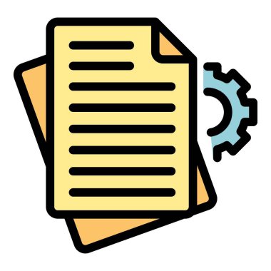 Vites tekeri eğitim ikonu ana hatları vektörü. Web yazılımı. Eğitim sistemi rengi düz