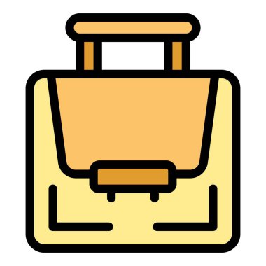 Eğitim evrak çantası ikonu ana hatları vektörü. Online eğitim. Sistem iş rengi düz