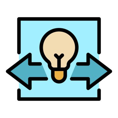 Kritik düşünce simgesi ana hatları vektörü. İş yeteneği. İnsanın zihinsel rengi düz