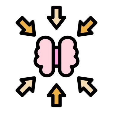 Zihin simgesi ana hat vektörünü düşün. Kritik bir düşünce. İnsan becerisi renk düzlüğü