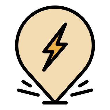 Konum fikri simgesi dış hat vektörü. Yetenekli insan. Zihin renginin düz olduğunu düşün