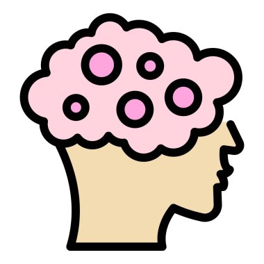 Kritik zihin simgesi ana hatlarını kontrol et. İş hakkında düşün. İnsanın zihinsel rengi düz