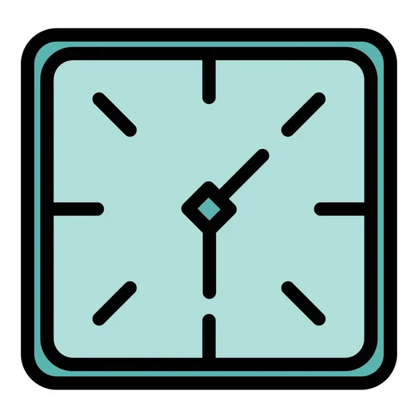 Wall Clock Icon Outline Vector Time Zone Local Time Color — Stock Vector