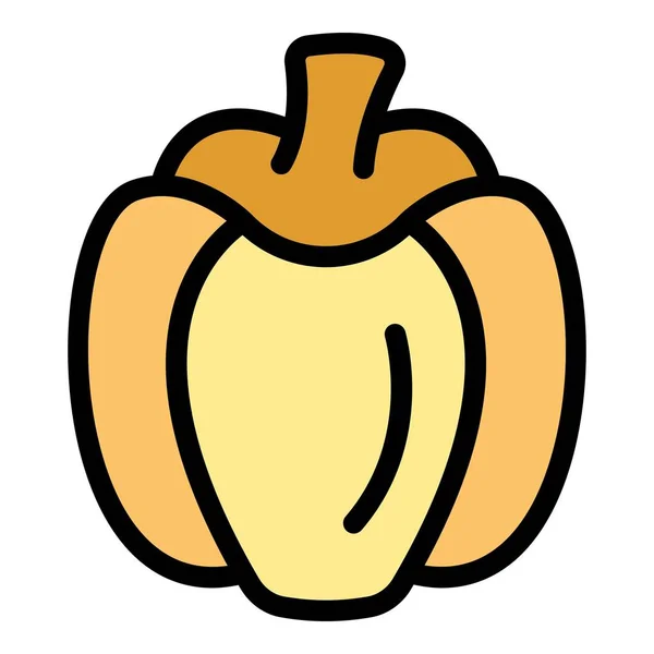 Vegan Pumpkin Icon Outline Vector Diet Food Nutrition Dinner Color — Stock Vector