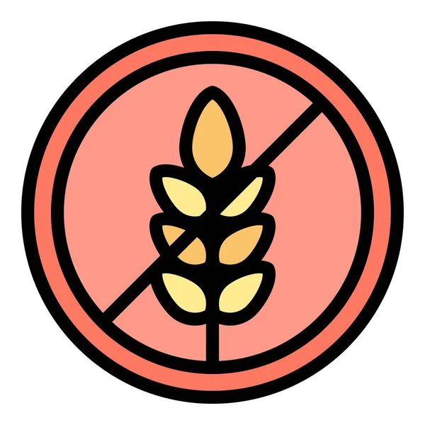 Glutenfreie Weizenpflanze Symbol Umrissvektor Lebensmittelprodukt Diät Organische Farbe Flach — Stockvektor