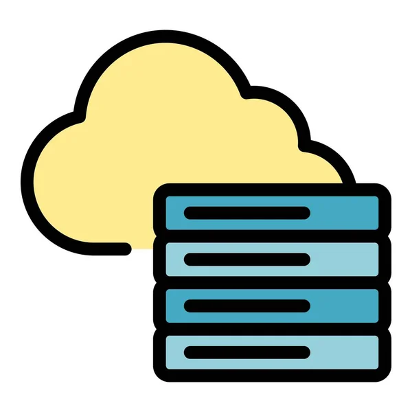 Sunucu Veri Bulut Simgesi Ana Hatları Vektörü Hafıza Analizi Kod — Stok Vektör