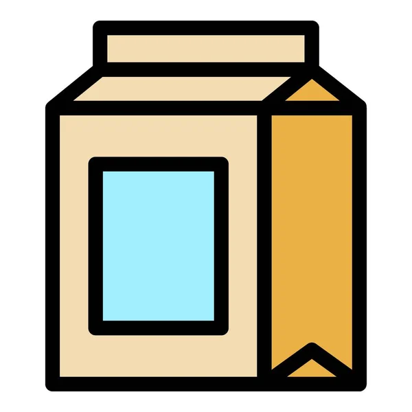 Εικονίδιο Πακέτου Τροφίμων Διάνυσμα Περίγραμμα Τσάντα Σνακ Πλαστικό Πλαίσιο Χρώματος — Διανυσματικό Αρχείο
