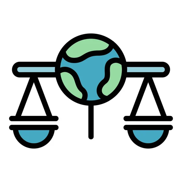 Vetor Contorno Ícone Patente Equilíbrio Global Protecção Legal Lei Copyright —  Vetores de Stock