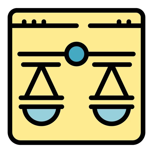Equilibrio Ley Icono Contorno Vector Patente Propiedad Contenido Datos Color — Vector de stock
