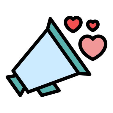 Megafon yardım simgesi ana hat vektörü. Desteği paylaş. Sadaka para rengi düz