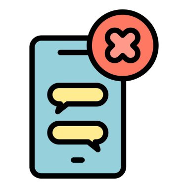 Akıllı telefon şiddeti ikon ana hatlarını belirler. Okul kabadayısı. Çocuk istismarı rengi düz