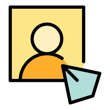 Kayıt simgesi ana hat vektörü. Kullanıcı kaydı. Çevrimiçi ağ rengi düz