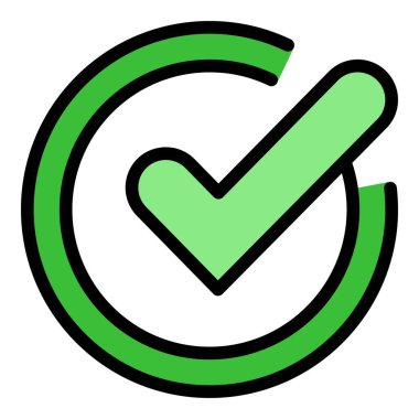 Onaylanmış belge simgesi ana hatları vektörü. Web kaydı. Kullanıcı çevrimiçi renk düzlüğü